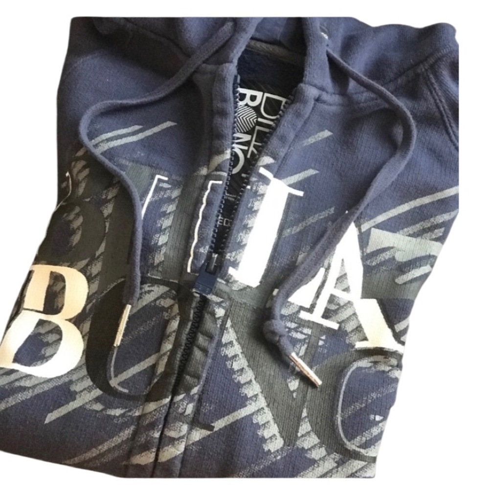 Billabong Men’s Full Zipped Hoodie, Blue, Medium